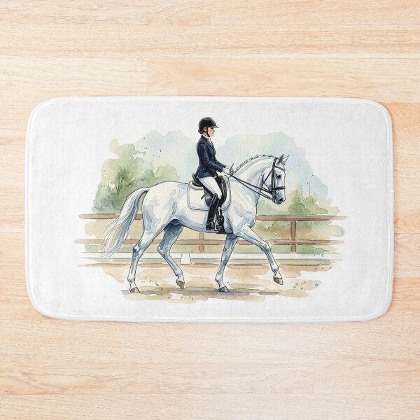 Item preview, White Dressage Horse Watercolor Art designed and sold by Rutvain.
