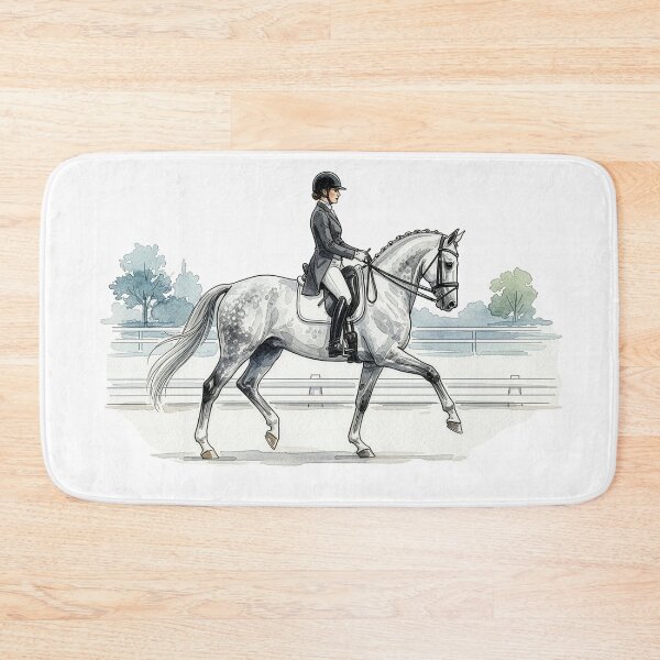 Item preview, Dressage Rider Grey Horse Watercolor Art designed and sold by Rutvain.
