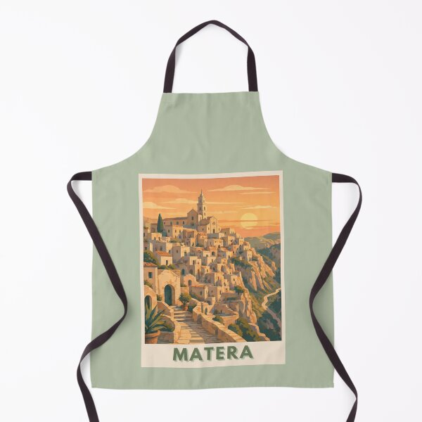 Item preview, Matera Italy Sunset Travel Poster – Vintage Mediterranean Village Wall Art designed and sold by MatthewHeights.
