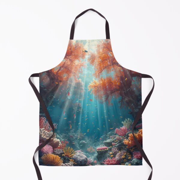 Item preview, Glowing Coral Forest - Deep Sea Sunbeams Underwater Landscape designed and sold by UnRealS.