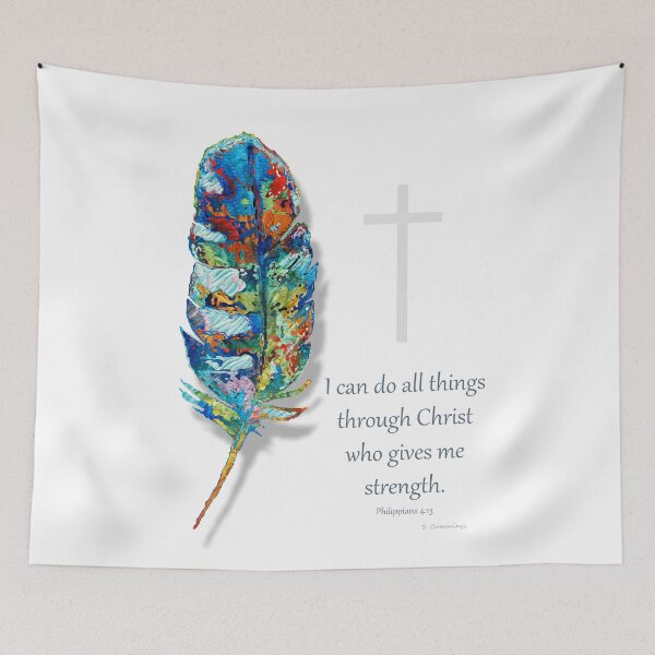 Item preview, Christian Strength Art Bible Verse Philippians 4 13 Gift designed and sold by Sharon Cummings Art.