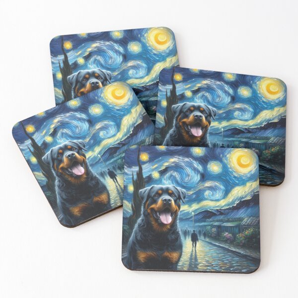 Item preview, Rottweiler y la noche estrellada designed and sold by 123ks.