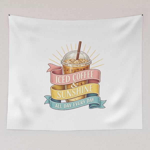 Item preview, Iced Coffee & Sunshine All Day Every Day designed and sold by LuveraxArt.