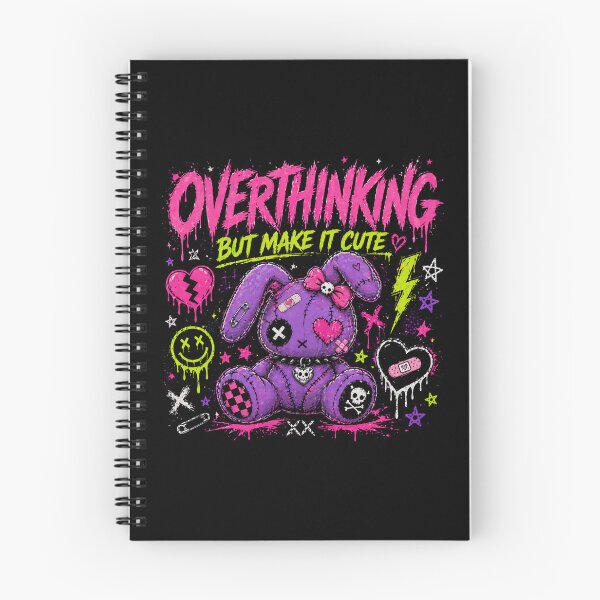 Item preview, Overthinking But Make It Cute – Kawaii Goth Bunny Aesthetic Shirt designed and sold by IdentityThread.