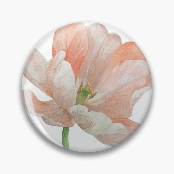 Item preview, Soft Peach Tulip Watercolor Botanical Art designed and sold by Rutvain.