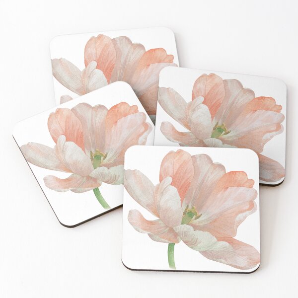 Item preview, Soft Peach Tulip Watercolor Botanical Art designed and sold by Rutvain.