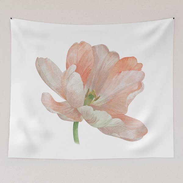 Item preview, Soft Peach Tulip Watercolor Botanical Art designed and sold by Rutvain.