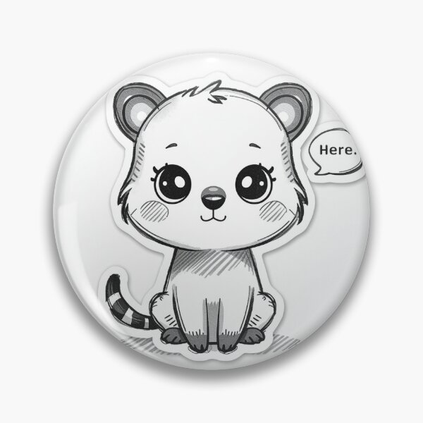 Item preview, Cute Panda “Here.” Minimalist Kawaii Sticker designed and sold by Sticker shop 007.