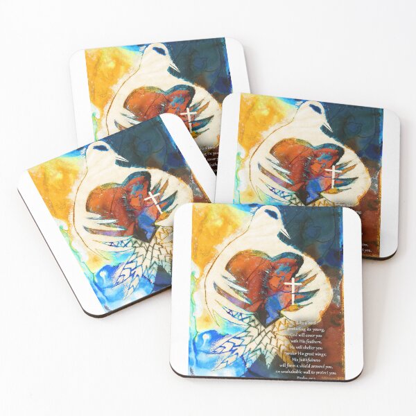 Item preview, Protection Christian Dove Art Bible Verse Psalm 91 4 designed and sold by Sharon Cummings Art.