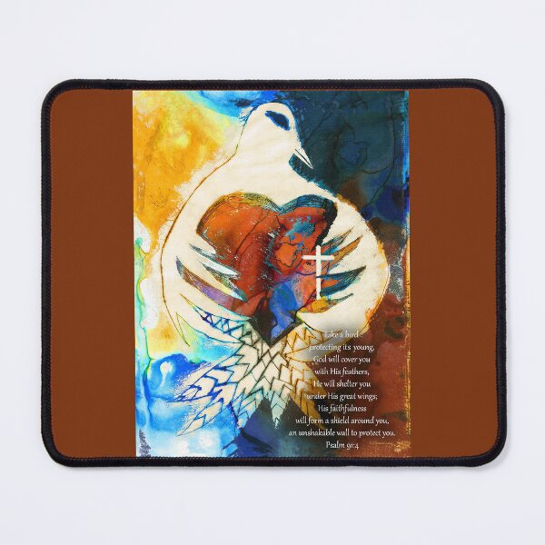 Item preview, Protection Christian Dove Art Bible Verse Psalm 91 4 designed and sold by Sharon Cummings Art.
