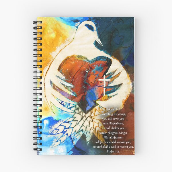 Item preview, Protection Christian Dove Art Bible Verse Psalm 91 4 designed and sold by Sharon Cummings Art.