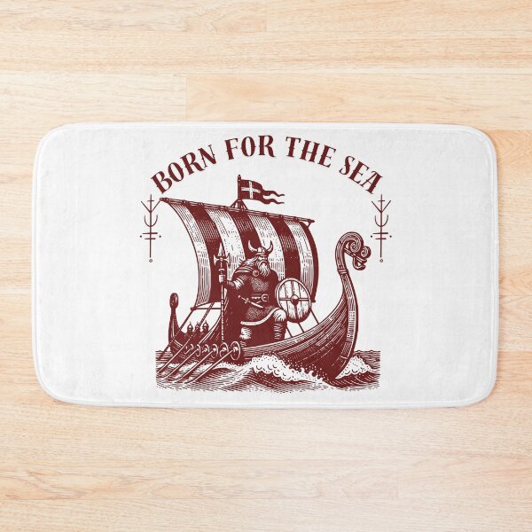 Item preview, Born for the Sea - Viking Ship Norse Warrior Vintage Maritime Design, designed and sold by LunaPrintCo.