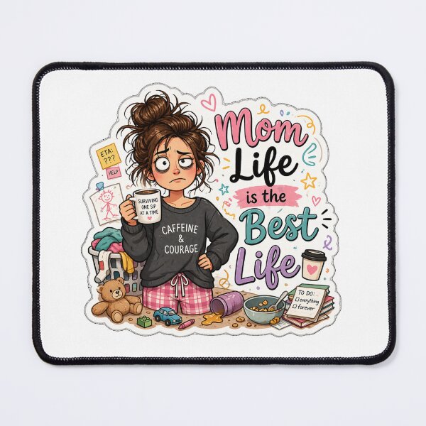 Artikelvorschau, Das Leben als Mutter ist das beste Leben ☕ Lustiger Mama-Aufkleber | Süßes Design mit Mutterschaftsspruch entworfen und verkauft von Sidra digital art 8277237.