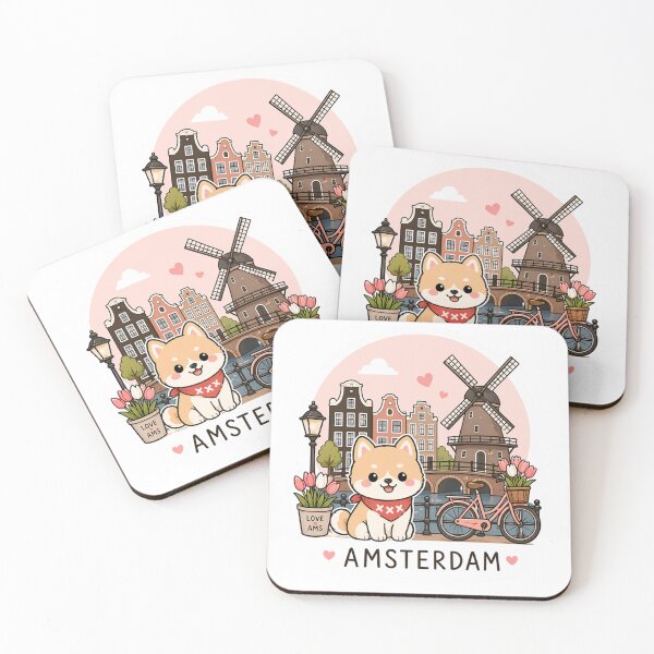 Item preview, Cute Amsterdam Dog Sticker – Kawaii Dutch Canal Vibes designed and sold by ZYNORAworld.