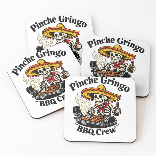 Item preview, Funny Skeleton BBQ Crew Grilling Meat Pitmaster Humor Fiesta Style designed and sold by Maravillio.