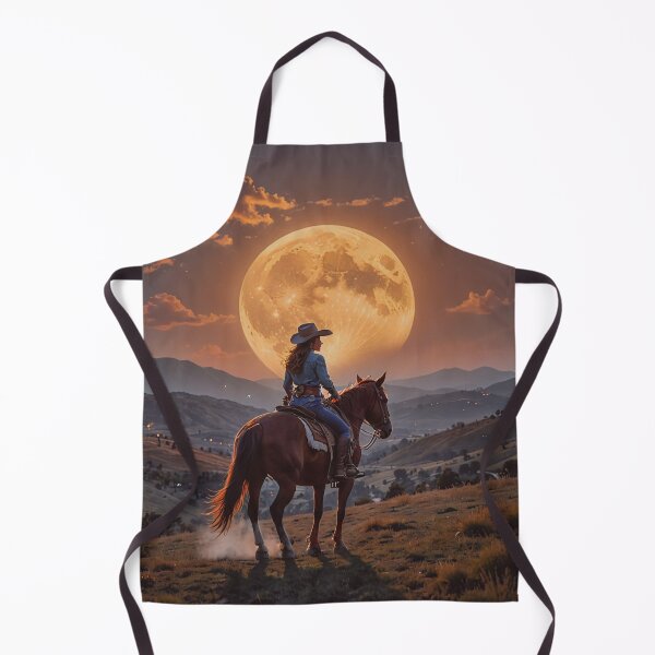 Item preview, Cowgirl on Horse at Moonrise Western Fantasy Wall Art designed and sold by BeautifulVirtues.