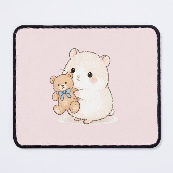 Item preview, Sweet Hamster Hugging a Tiny Teddy Bear designed and sold by tiny-hamu-life.