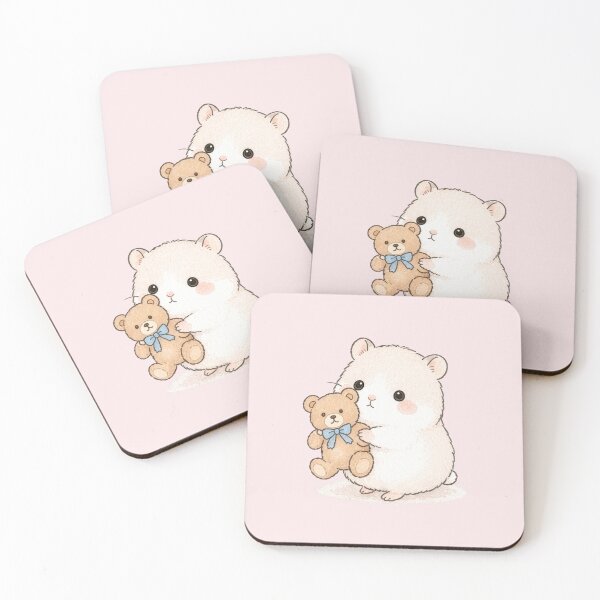 Item preview, Sweet Hamster Hugging a Tiny Teddy Bear designed and sold by tiny-hamu-life.