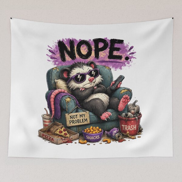 Item preview, Nope Opossum Shirt – Funny Lazy Meme Animal Not My Problem Design designed and sold by Clothes With Smiling Animals Walt Gral.