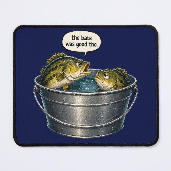 Item preview, Funny Fishing Fish In Bucket Design The Bate Was Good Tho Irony Meme Cute Bass Humor Fisherman Gift Idea designed and sold by Motifai.