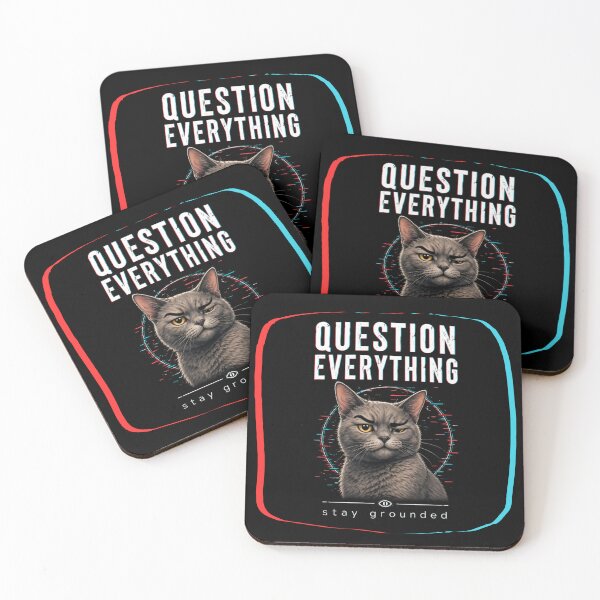 Item preview, Question Everything Stay Grounded 3D Curious Conspiracy Cat designed and sold by Little-Lilacc14.