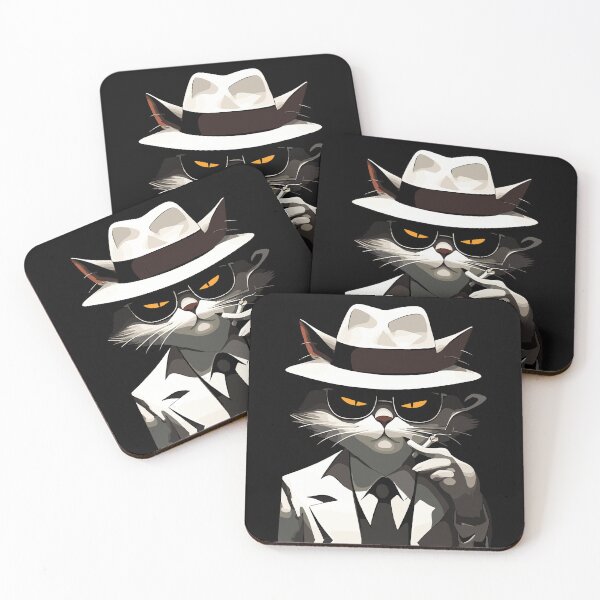 Item preview, Mafia Boss Cat Fedora Suit Noir Art designed and sold by RamyGallery.