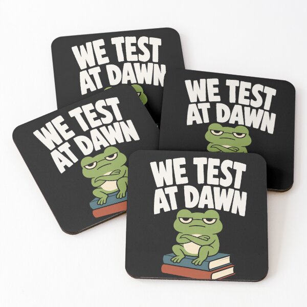 Item preview, We Test At Dawn Funny Frog Test Day Funny Student Meme Exam Humor Tee, College Finals Week, Study Stress Frog Design designed and sold by VibeOffline Studio.
