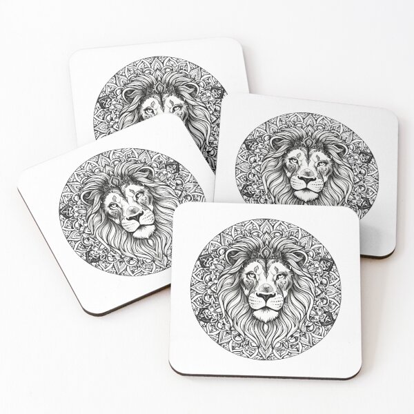 Item preview, León Majestuoso Mandala Circular Arte Lineal designed and sold by suryabumblee.