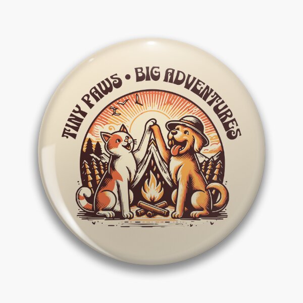 Item preview, Tiny Paws Big Adventures – Cat & Dog Camping Campfire Design designed and sold by Sachie's Studio.