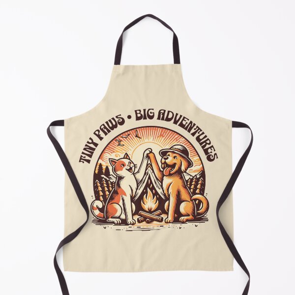 Item preview, Tiny Paws Big Adventures – Cat & Dog Camping Campfire Design designed and sold by Sachie's Studio.