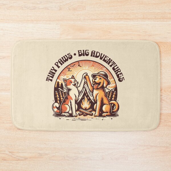 Item preview, Tiny Paws Big Adventures – Cat & Dog Camping Campfire Design designed and sold by Sachie's Studio.
