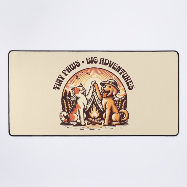 Item preview, Tiny Paws Big Adventures – Cat & Dog Camping Campfire Design designed and sold by Sachie's Studio.