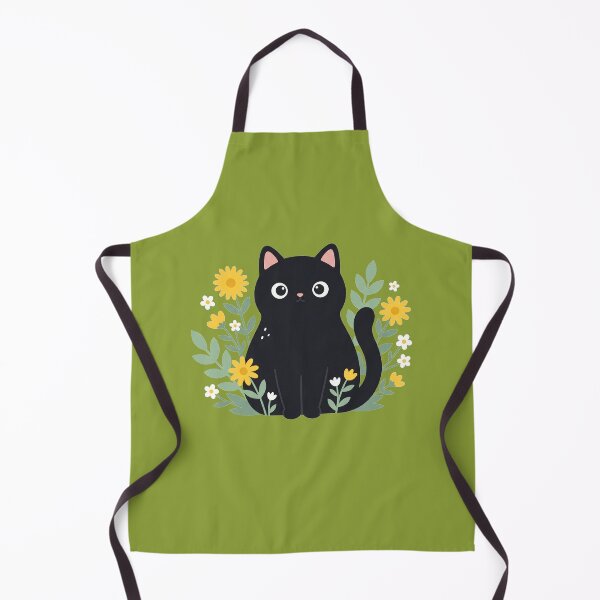 Item preview, Black cat with flowers designed and sold by shellle in the ocean.
