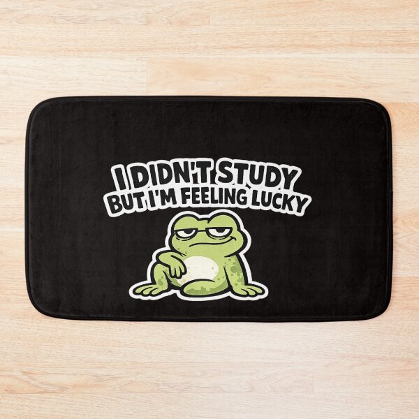 Item preview, I Didn’t Study But I’m Feeling Lucky Funny Frog, Exam Humor, Student Meme, Finals Week, Procrastination Joke designed and sold by VibeOffline Studio.