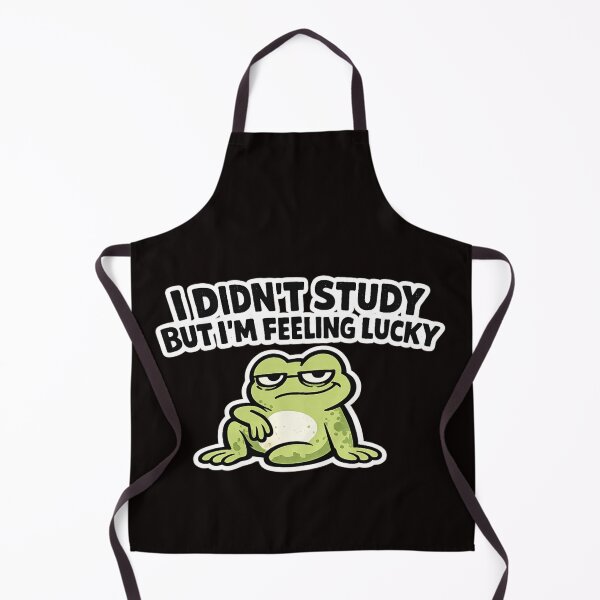 Item preview, I Didn’t Study But I’m Feeling Lucky Funny Frog, Exam Humor, Student Meme, Finals Week, Procrastination Joke designed and sold by VibeOffline Studio.