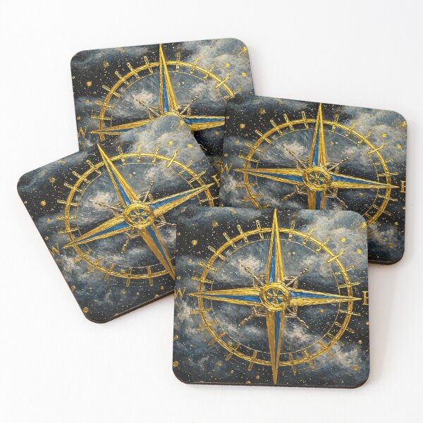 Item preview, Golden Compass – Spiritual Navigation Symbol Art designed and sold by bymandyart.