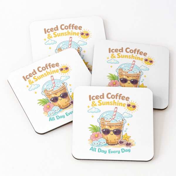 Item preview, Iced Coffee & Sunshine All Day Every Day designed and sold by LuveraxArt.