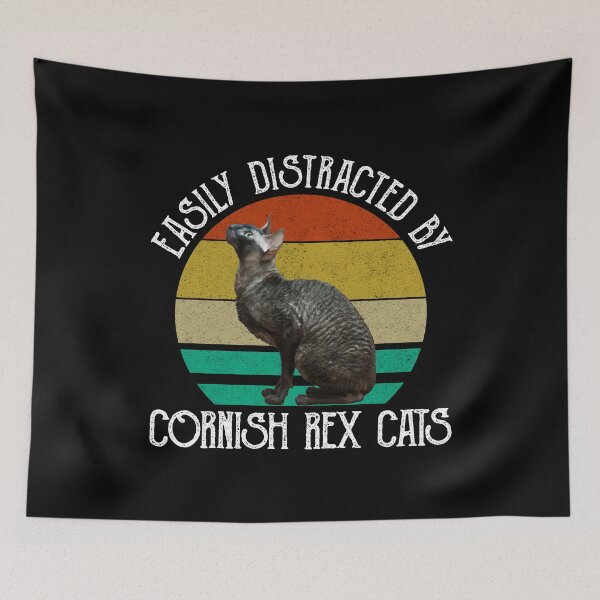 Item preview, Easily Distracted By Cornish Rex Cats designed and sold by Cat Lady Designs.