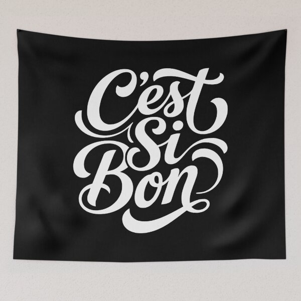 Item preview, C'est Si Bon French Phrase Script Typography designed and sold by AntiqueImages.