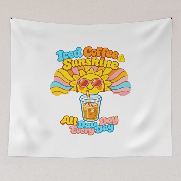 Item preview, Iced Coffee & Sunshine All Day Every Day designed and sold by LuveraxArt.
