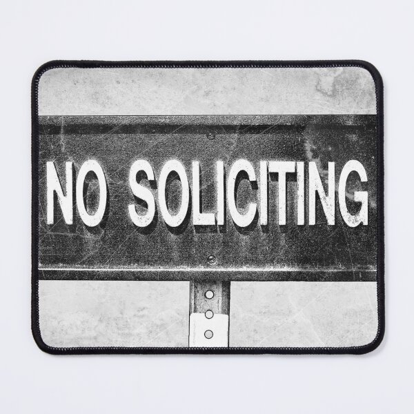 Item preview, No Soliciting Sign: Weathered Grunge Dark Humor Etched Illustration designed and sold by Ghoul Enterprises.