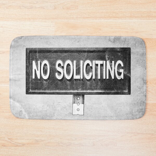 Item preview, No Soliciting Sign: Weathered Grunge Dark Humor Etched Illustration designed and sold by Ghoul Enterprises.
