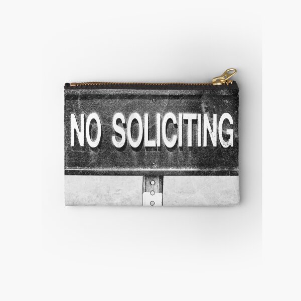 Item preview, No Soliciting Sign: Weathered Grunge Dark Humor Etched Illustration designed and sold by Ghoul Enterprises.