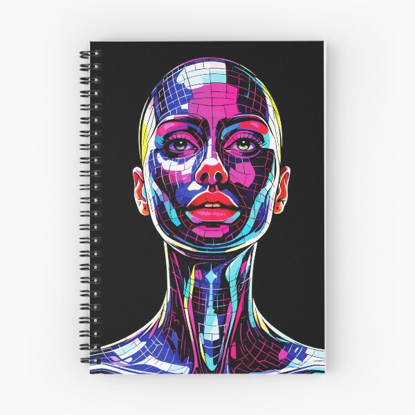 Item preview, Neon Mosaic Mirror Girl Portrait Art designed and sold by RamyGallery.