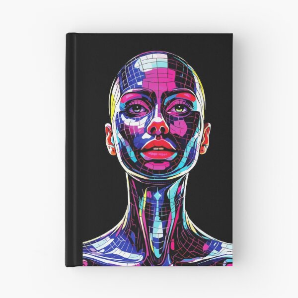Item preview, Neon Mosaic Mirror Girl Portrait Art designed and sold by RamyGallery.