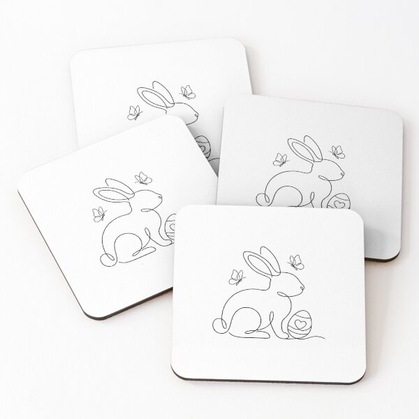 Item preview, Cute Simple Spring Easter Bunny minimalist Line Art designed and sold by Little Light Lab.