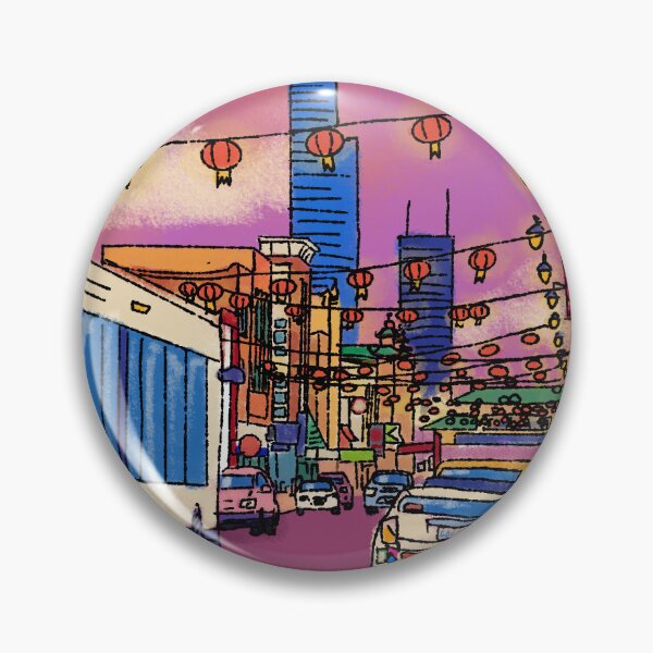 Item preview, Chicago's China town at dusk designed and sold by CatharticTick.