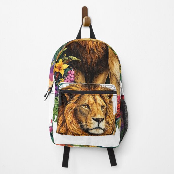 Item preview, Majestic Lion and Lioness Floral Jungle Art Colorful Wildlife Nature Design designed and sold by GarnerSupplyCo.