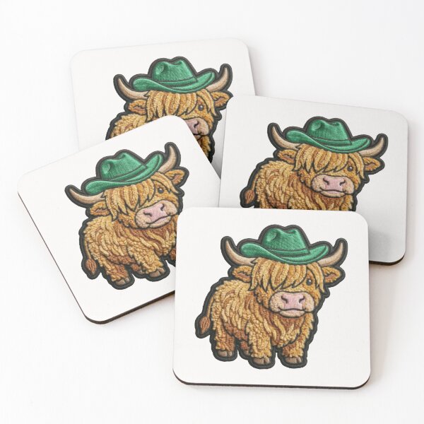 Item preview, Highland Cow St Patricks Day Chenille Faux Patch Cowboy Hat designed and sold by thelexiverse.