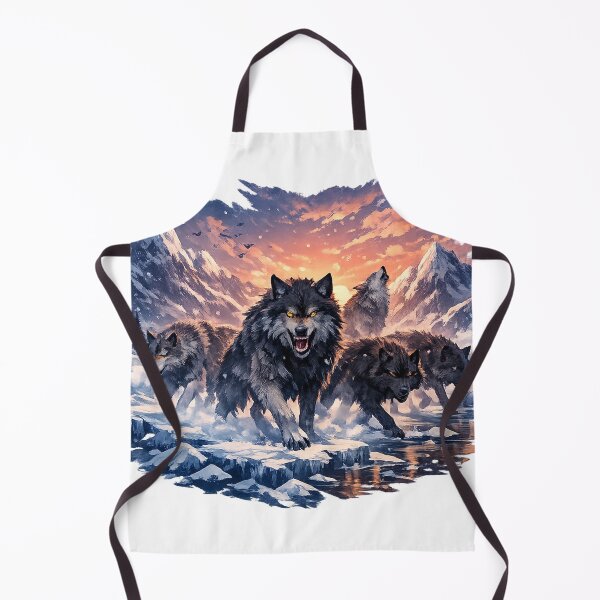 Item preview, Alpha Wolf Pack in Snow Mountain Landscape Powerful Wildlife Art Design designed and sold by GarnerSupplyCo.